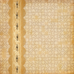 Fototapeta premium Vintage album with frame and ornate lace