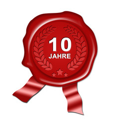 Jubiläum 10 Jahre, plakette Urkunde, siegel