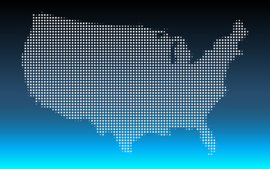 Fototapeta na wymiar Pixel Dots USA Map