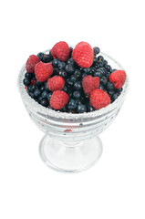 Fresh berries in a glass bowl