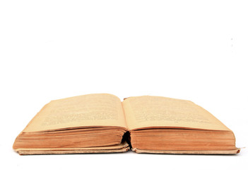 aging book on white background