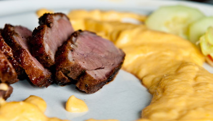 Grilled duck with pure