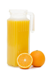 Orange juice in a decanter isolated