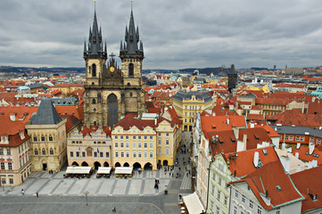 Fototapeta na wymiar The Old Town Square in the center of Prague City