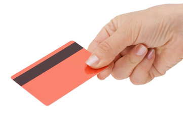 credit card in a female hand