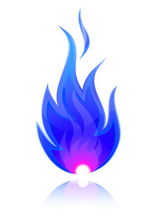 Vector Illustration of blue fire (natural gas)