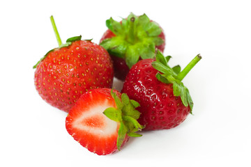Strawberries isolated on white background