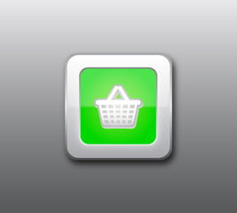 Green shopping button vector