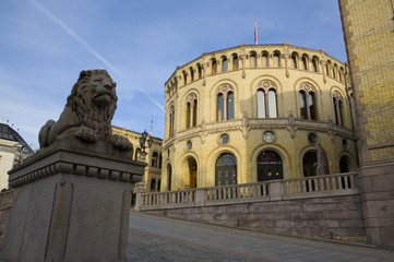 Fototapeta na wymiar Stortinget (Parliament), Oslo, Norway