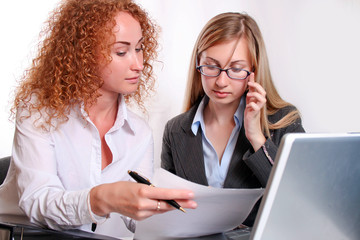 Businesswoman consulting a partner