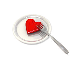Heart on plate