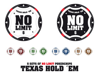 5 Sets NO LIMIT Pokerchips