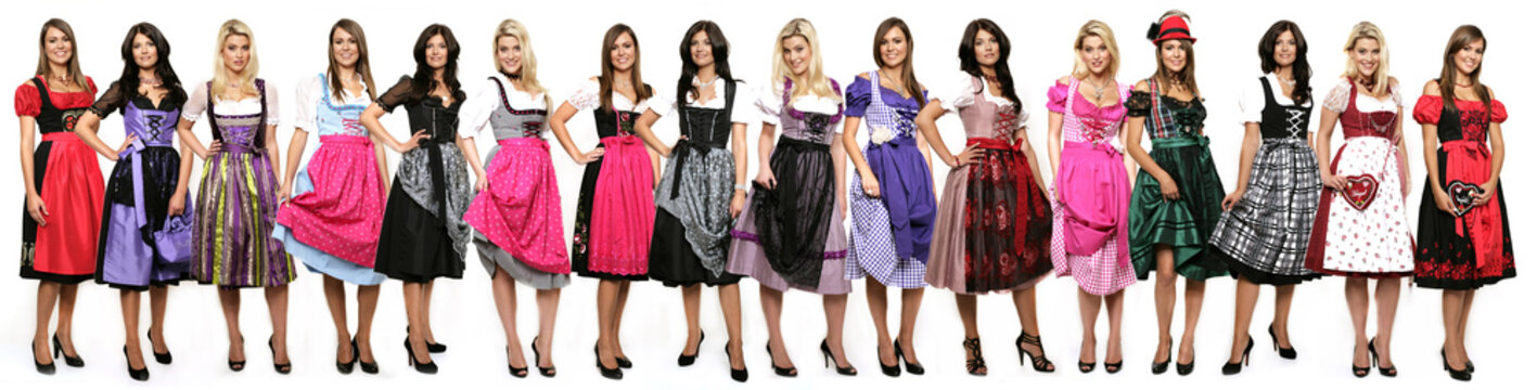 bayrische Madl im Dirndl  COLLAGE