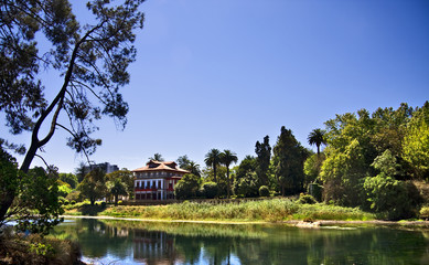 Obraz premium casa y lago