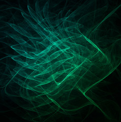 Green wave on black background