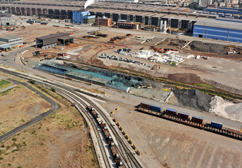 Industrial area with railway line