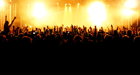 Fototapeta na wymiar Doping tłum na koncert rockowy