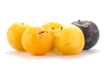 Plums isolated on white