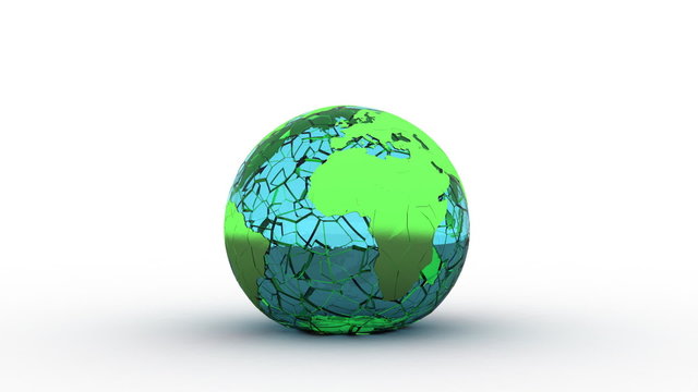 glass earth globe crash