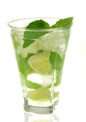 Mojito cocktail on white background