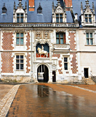 The entrance of the Blois castle, France