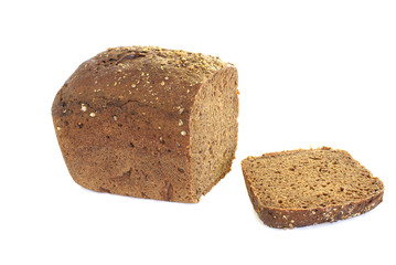 Dietary rye bread with spices, isolated