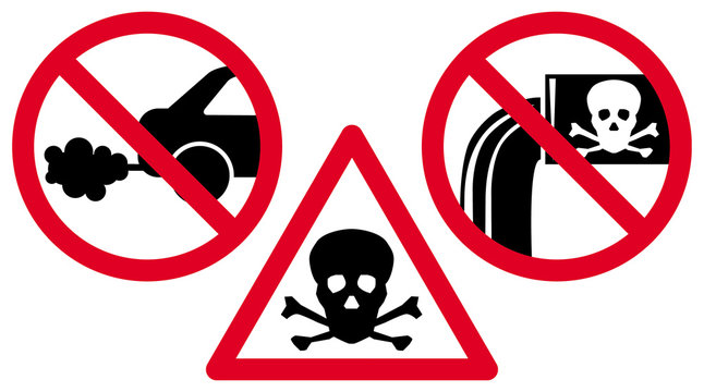 Pollution - Panneaux danger et interdiction