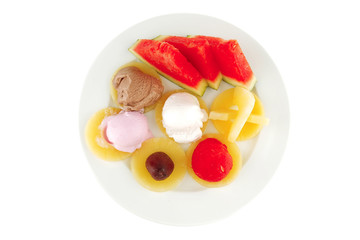 fruits mixed with ice cream