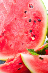 red watermelon over white plate