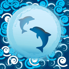 background with dolphins