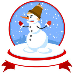 The New Year's snowman. A vector illustration