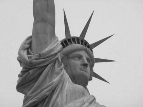Fototapeta Statue of Liberty portrait B&W