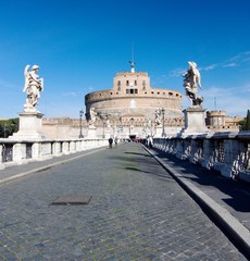Sant' Angelo Bridge and Castle Sant Angelo in Rome