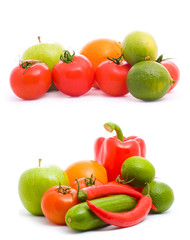 fruits and vegetables isolated