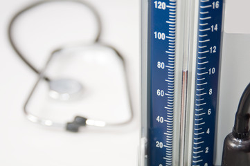 Stethoscope and blood pressure