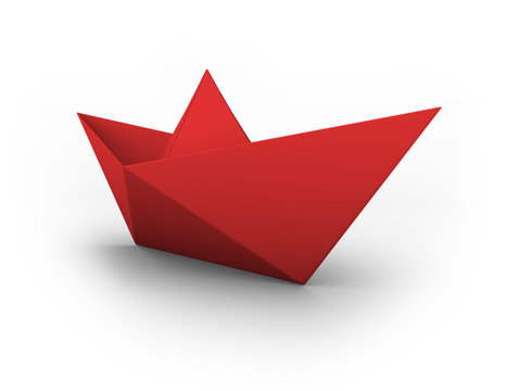 red paper boat