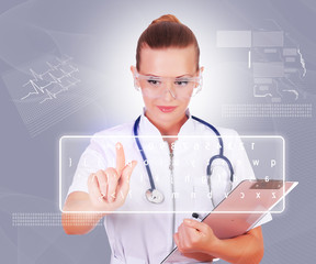 Young nurse in white uniform