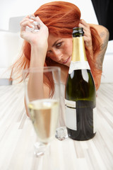 pretty woman in party with champagne glass