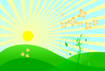 Naklejka premium Vector landscape