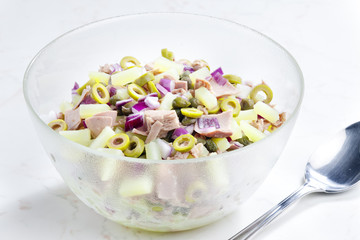 Mediterranean potato salad with tuna fish