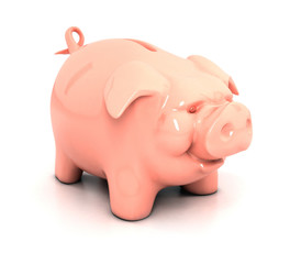 piggy bank on the white background