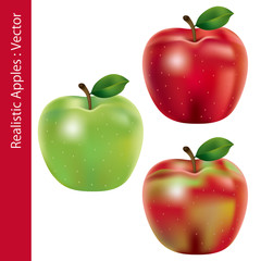 Realistic apples set