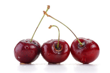 Cherries isolated on white
