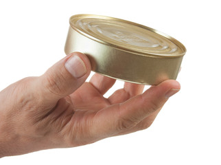 Food can in hand