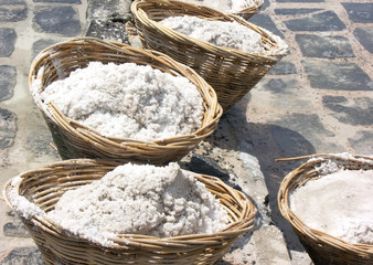 paniers de sel marin, marais salants de Tamarin, île Maurice