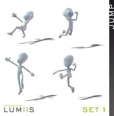 Lumiis 3D-Figuren weiss Springen Set 1