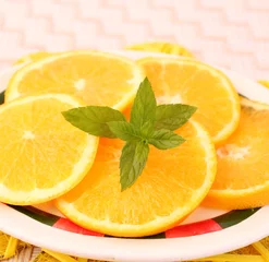 Foto op Plexiglas anti-reflex Plakjes fruit Sinaasappelschijfjes