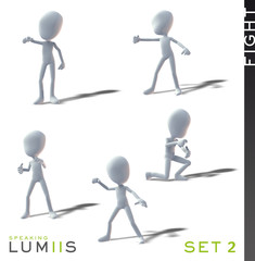 Lumiis 3D-Figuren weiss Kampf Set 2