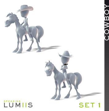 Lumiis 3D-Figuren weiss Cowboy Set 1