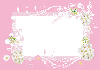 frame with pink and white flowers